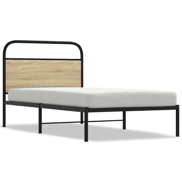 vidaXL Estructura de cama sin colch&oacute;n 90x200 cm madera roble Sonoma