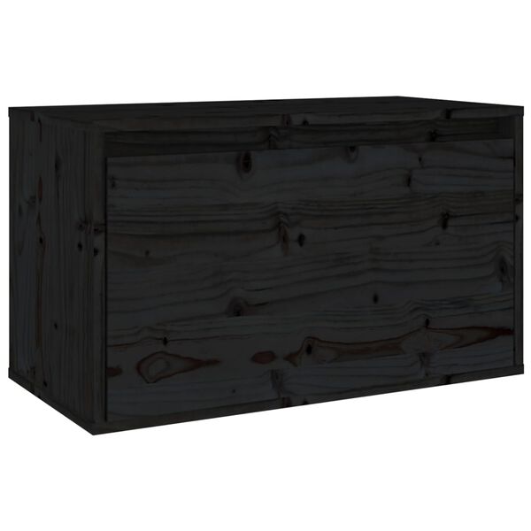 vidaXL Armario de pared madera maciza de pino negro 60x30x35 cm