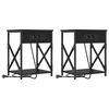 vidaXL Armario de Noche 2 pcs Roble Negro 41 x 31 x 51 cm
