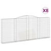 vidaXL Cestas gaviones 8 uds forma de arco hierro 400x30x160/180 cm