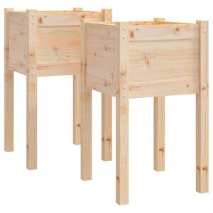 vidaXL Jardineras 2 uds madera maciza de pino 40x40x70 cm