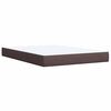 vidaXL Cama box spring con colch&oacute;n tela marr&oacute;n oscuro 140x190 cm