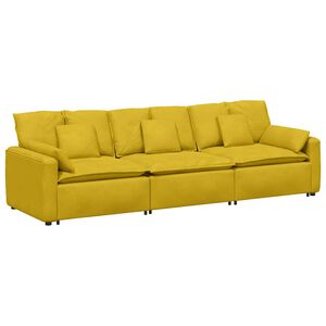 vidaXL Sof&aacute; modular con cojines amarillos