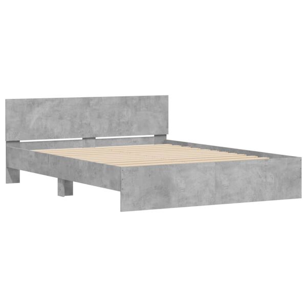 vidaXL Estructura de cama con cabecero gris hormig&oacute;n 140x200 cm