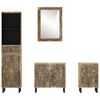 vidaXL Conjunto de muebles de ba&ntilde;o 4 piezas madera maciza de mango