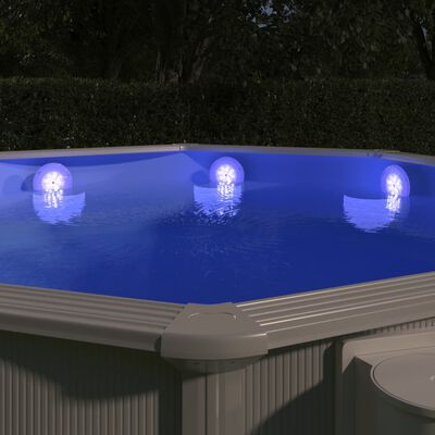 vidaXL Lámpara LED sumergible flotante piscina con mando multicolor