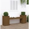vidaXL Banco con jardineras madera maciza pino marrón miel 180x36x63cm