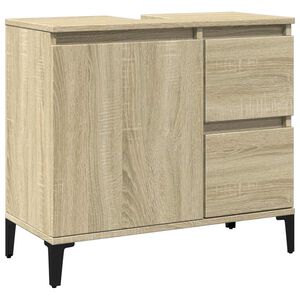 vidaXL Armario de ba&ntilde;o madera contrachapada roble Sonoma 65x33x60 cm