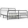 vidaXL Estructura cama sin colchón con estribo metal negro 193x203 cm