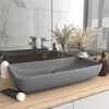 vidaXL Lavabo de lujo de cer&aacute;mica rectangular gris claro mate 71x38 cm