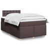 vidaXL Cama box spring con colch&oacute;n tela marr&oacute;n oscuro 120x200 cm
