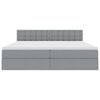 vidaXL Cama con almacenamiento y colchón Gris Claro 200 x 200 cm