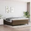 vidaXL Cama box spring con colch&oacute;n tela marr&oacute;n oscuro 180x200 cm