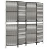 vidaXL Biombo de 4 paneles rat&aacute;n sint&eacute;tico gris