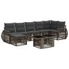 vidaXL Conjunto de sof&aacute;s de jard&iacute;n 8 uds. Gris y Gris Oscuro