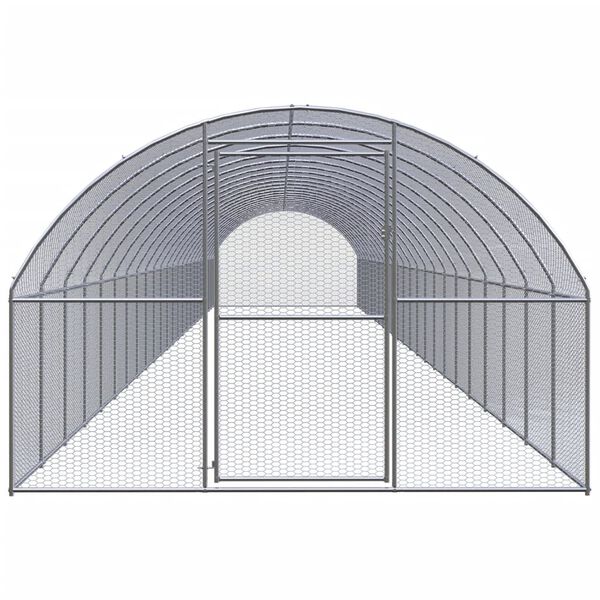 vidaXL Gallinero de exterior de acero galvanizado 3x24x2 m
