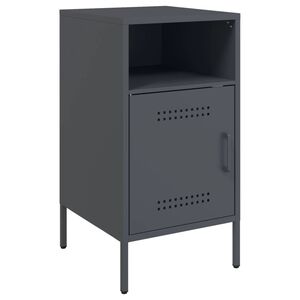 vidaXL Mesita de noche acero gris antracita 36x39x68 cm