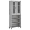 vidaXL Aparador alto madera contrachapada gris sonoma 69,5x34x180 cm