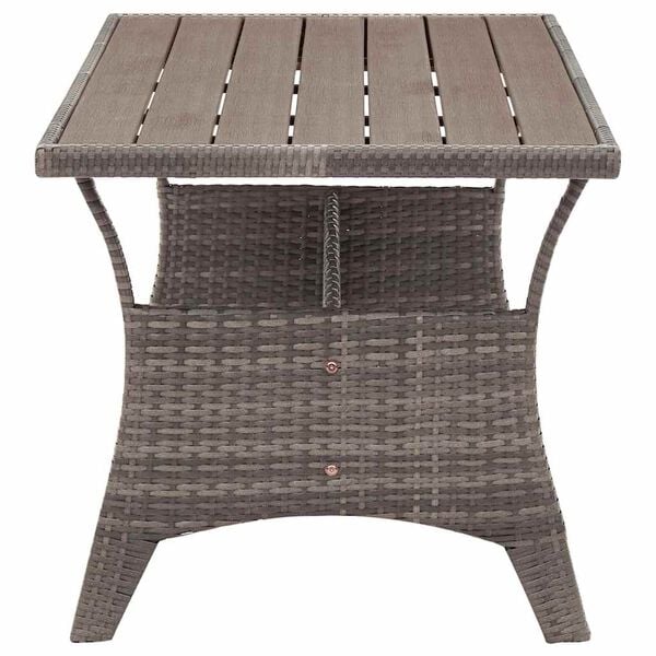 vidaXL Mesa de jard&iacute;n rat&aacute;n sint&eacute;tico gris 120x70x66 cm