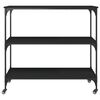 vidaXL Carrito de cocina madera de ingeniería negro 102x50x95 cm