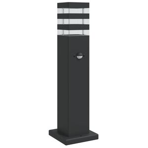 vidaXL L&aacute;mpara de suelo de exterior con sensor aluminio negro 50 cm