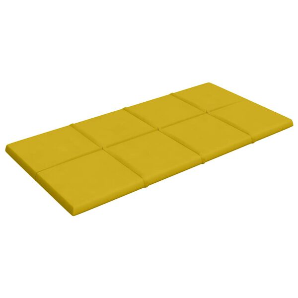 vidaXL Paneles de pared 12 uds terciopelo amarillo 60x30 cm 2,16 m²