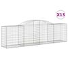 vidaXL Cestas de gaviones 13 uds forma de arco hierro 300x50x80/100 cm