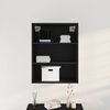 vidaXL Armario de pared colgante Roble Negro 69,5 x 32,5 x 90 cm