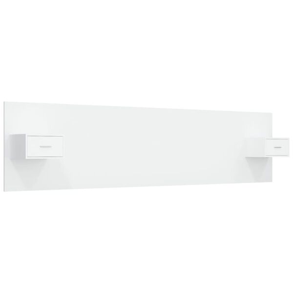 vidaXL Cabecero de cama con mesitas madera contrachapada blanco