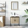 vidaXL Set de muebles de ba&ntilde;o 2 pzas madera de ingenier&iacute;a roble sonoma