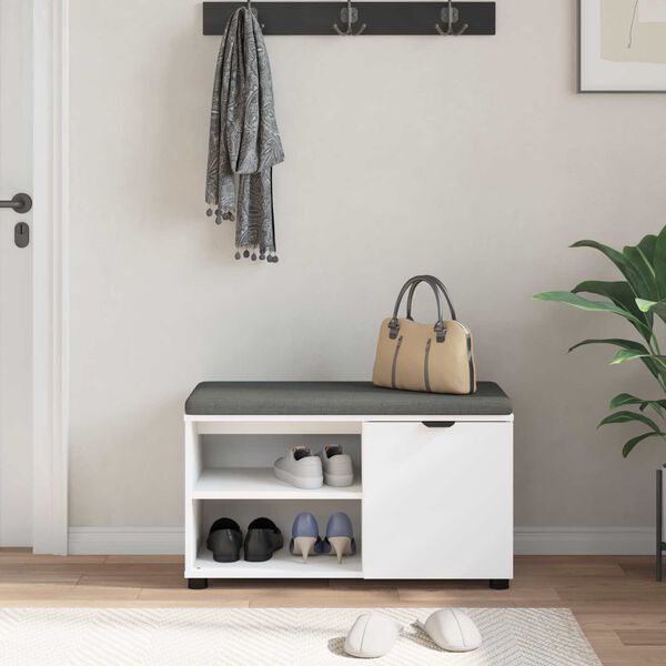 vidaXL Banco de entrada 80 x 38 x 46 cm Madera Ingenierizada y Tela