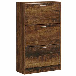 vidaXL Zapatero madera contrachapada roble ahumado 63x24x103 cm