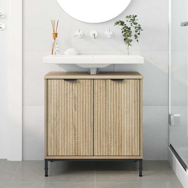vidaXL Gabinete de Lavabo para Ba&ntilde;o Roble Sonoma 60,5 x 33,5 x 61 cm