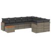 vidaXL Set de sof&aacute;s de jard&iacute;n 10 pzas con cojines rat&aacute;n sint&eacute;tico gris