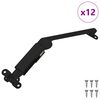 vidaXL Bisagra de soporte para tapa 12 uds. Negro 192 x 32 x 50 mm