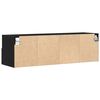 vidaXL Mueble de TV Montado en la Pared Roble Negro 100 x 30 x 30 cm