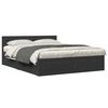 vidaXL Estructura de cama con cabecero sin colch&oacute;n negro 160x200 cm