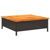 vidaXL Mesa de jard&iacute;n rat&aacute;n y madera de acacia negro 70x70x25 cm