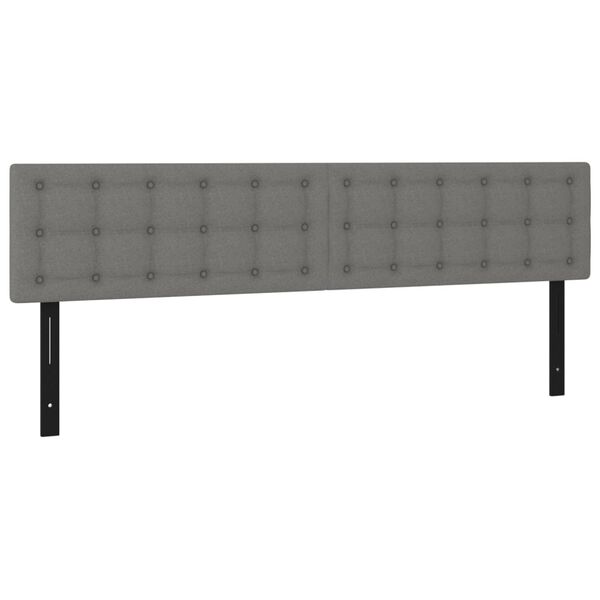 vidaXL Cabeceros 2 unidades de tela gris oscuro 90x5x78/88 cm
