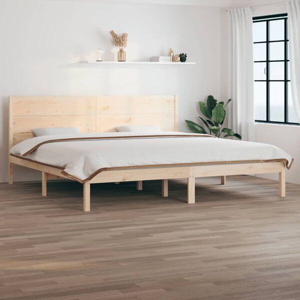 vidaXL Estructura de cama sin colch&oacute;n madera maciza de pino 200x200 cm