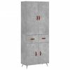 vidaXL Aparador alto madera contrachapada gris hormig&oacute;n 69,5x34x180 cm