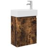 vidaXL M&oacute;dulo de ba&ntilde;o con grifer&iacute;a Roble Ahumado 45,5 x 22,5 x 84 cm