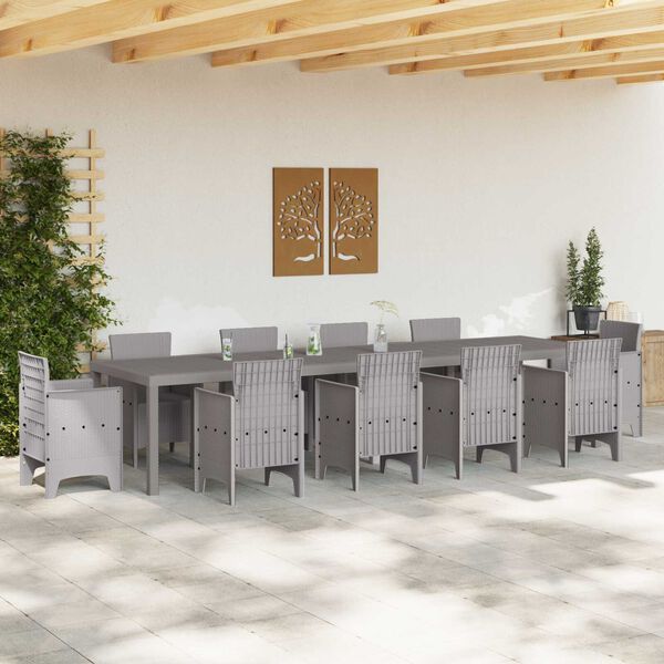 vidaXL Mesa de comedor de jardín Gris Claro 350 x 100 x 73 cm