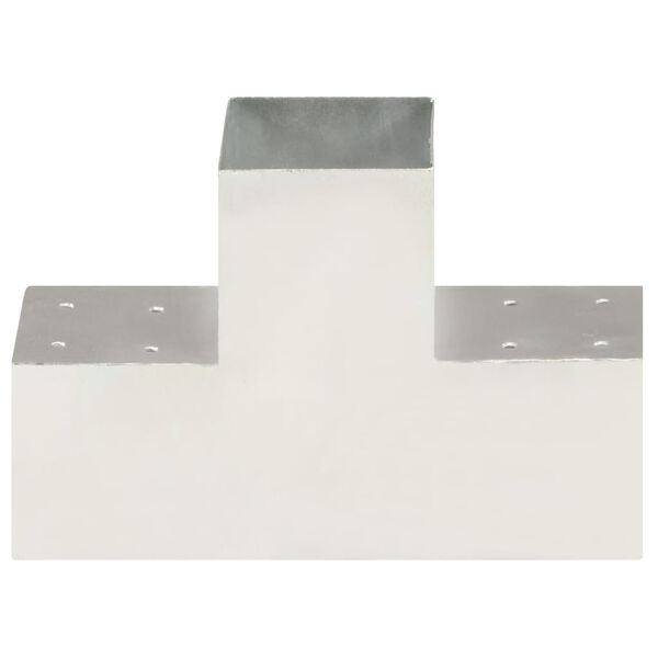 vidaXL Conector de postes en forma de T metal galvanizado 101x101 mm