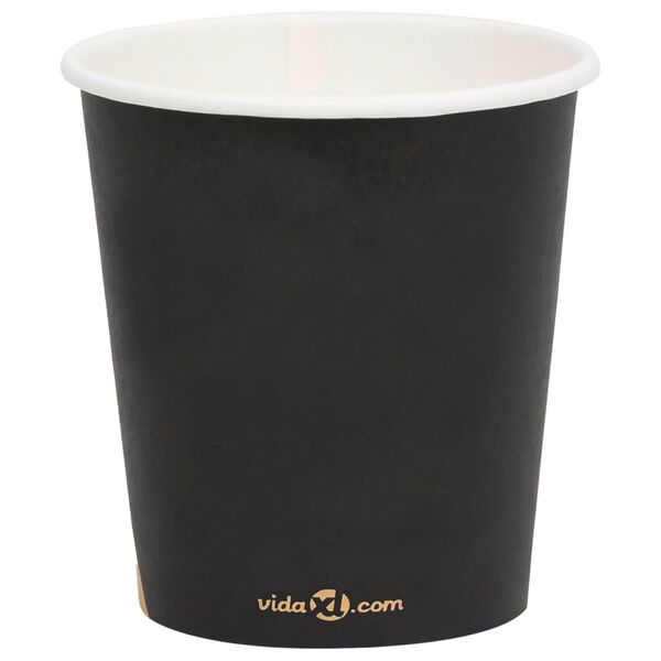 vidaXL Vasos de papel para caf&eacute; 500 uds negro 200 ml