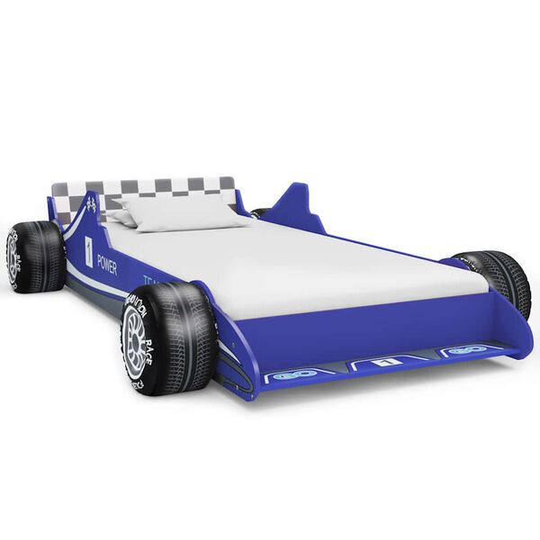 vidaXL Cama con forma de coche de carreras para ni&ntilde;os 90x200 cm azul