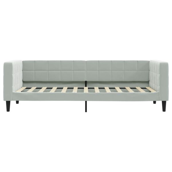 vidaXL Sof&aacute; cama sin colch&oacute;n terciopelo gris claro 80x200 cm