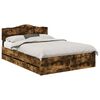 vidaXL Estructura de cama Roble ahumado 140 x 200 cm Madera Ingenieril