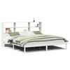 vidaXL Cama con estanter&iacute;a sin colch&oacute;n madera maciza blanca 180x200 cm