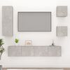 vidaXL Set de muebles de TV 5 pzas madera contrachapada gris hormigón